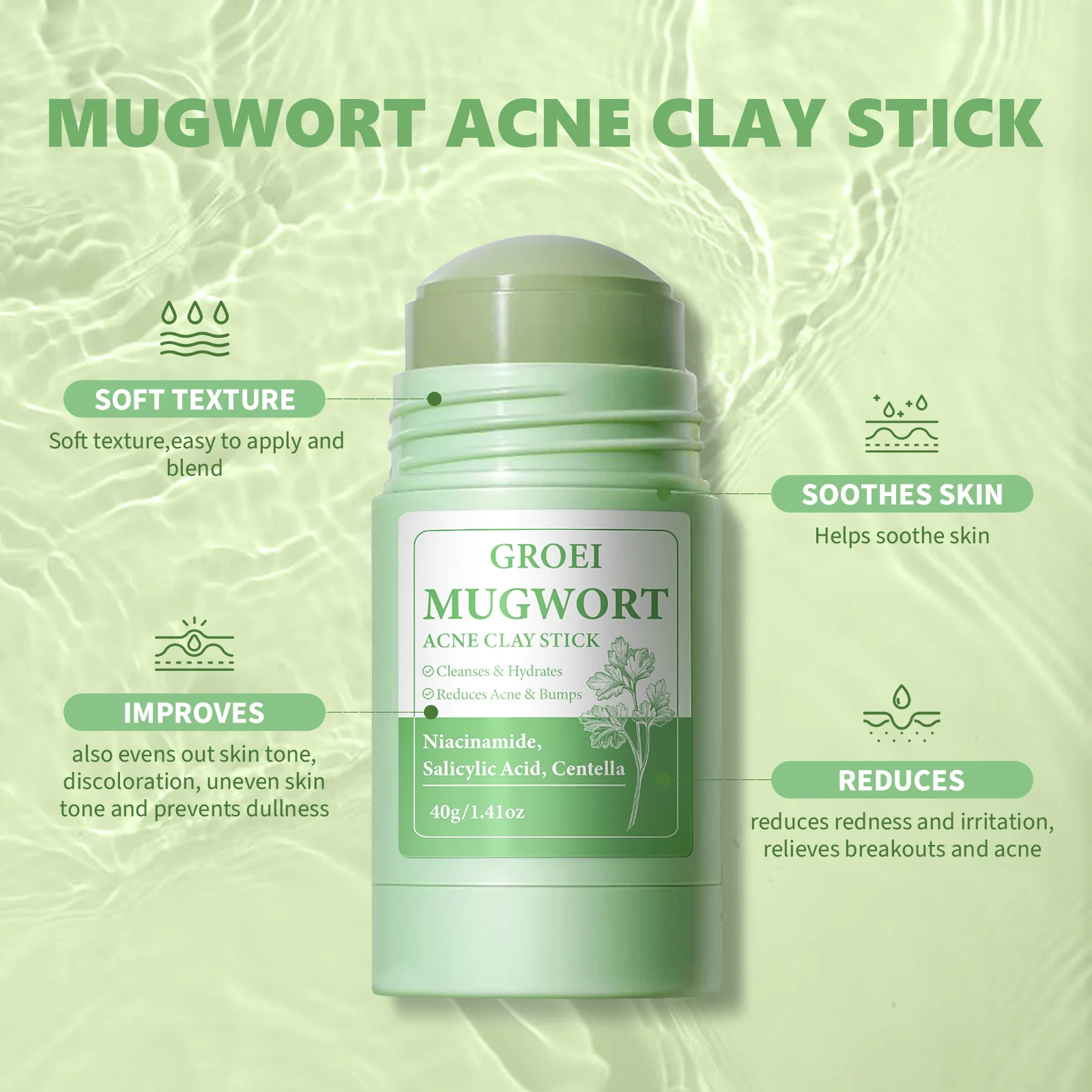 Mugwort Masker Padat Menghilan - Bentonite Clay Mask ulasan dan harga