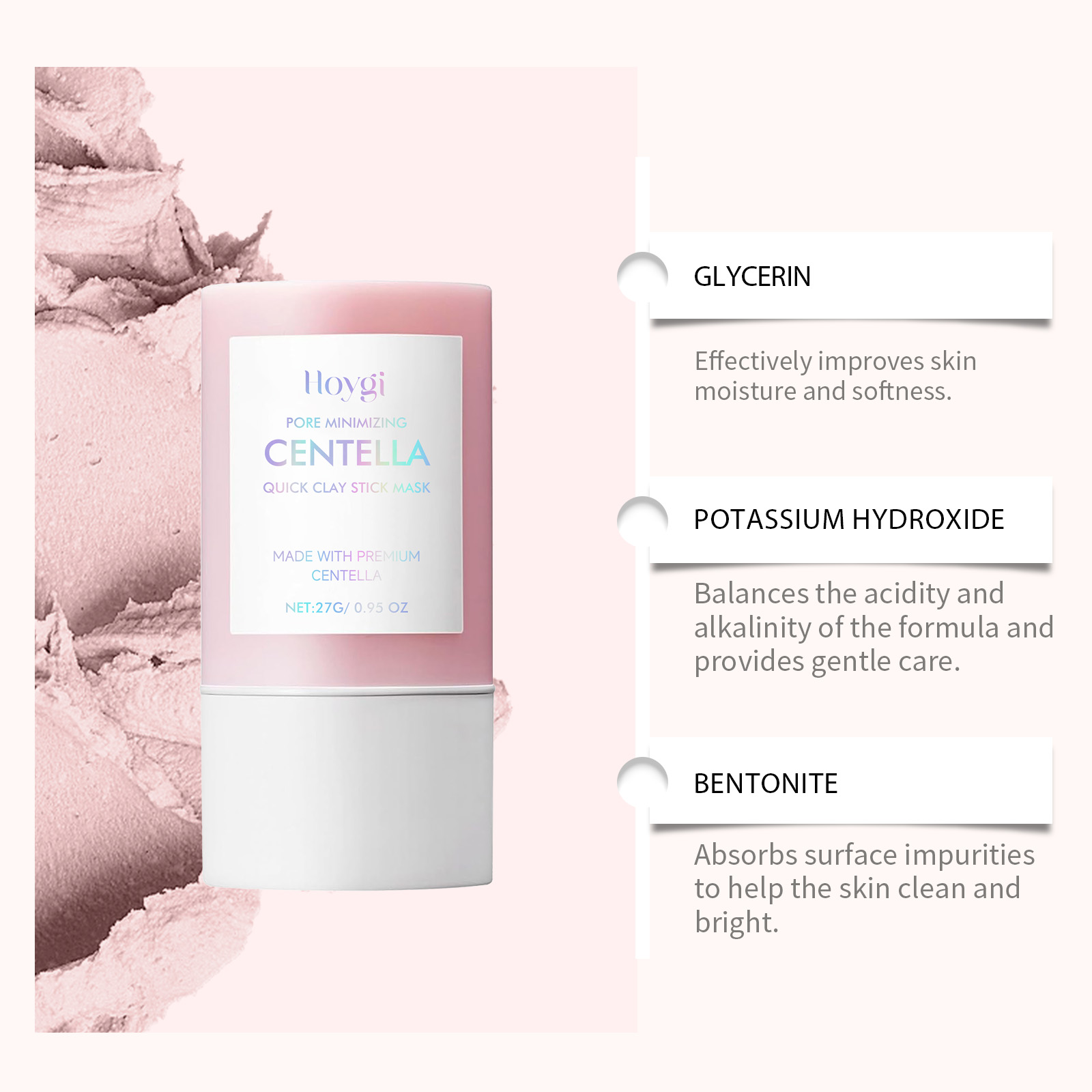 Centella Clay Stick Mask Pembe - Bentonite Clay Mask ulasan dan harga
